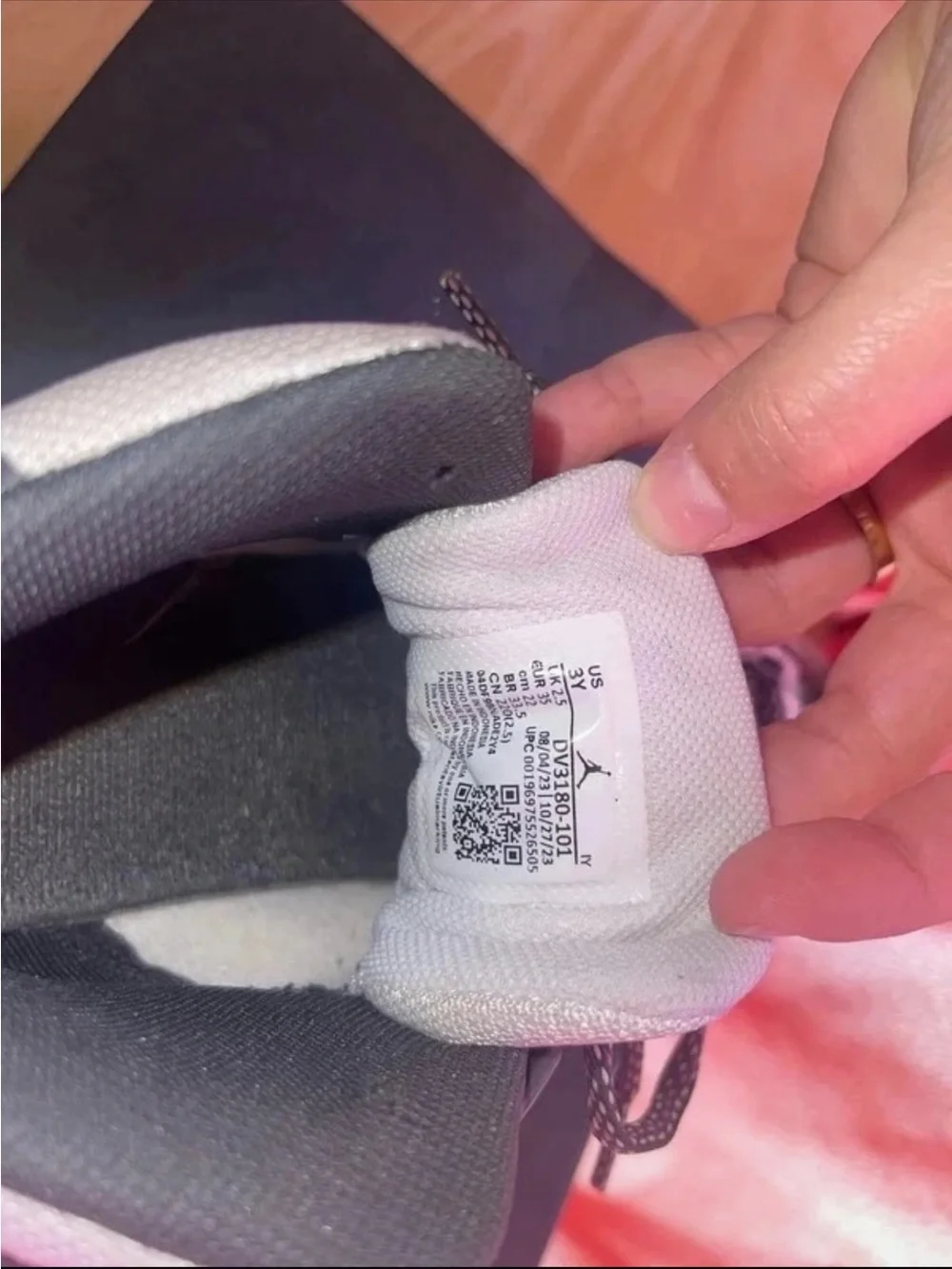 Jordan Kids Black and White Sneakers with Maroon Accents